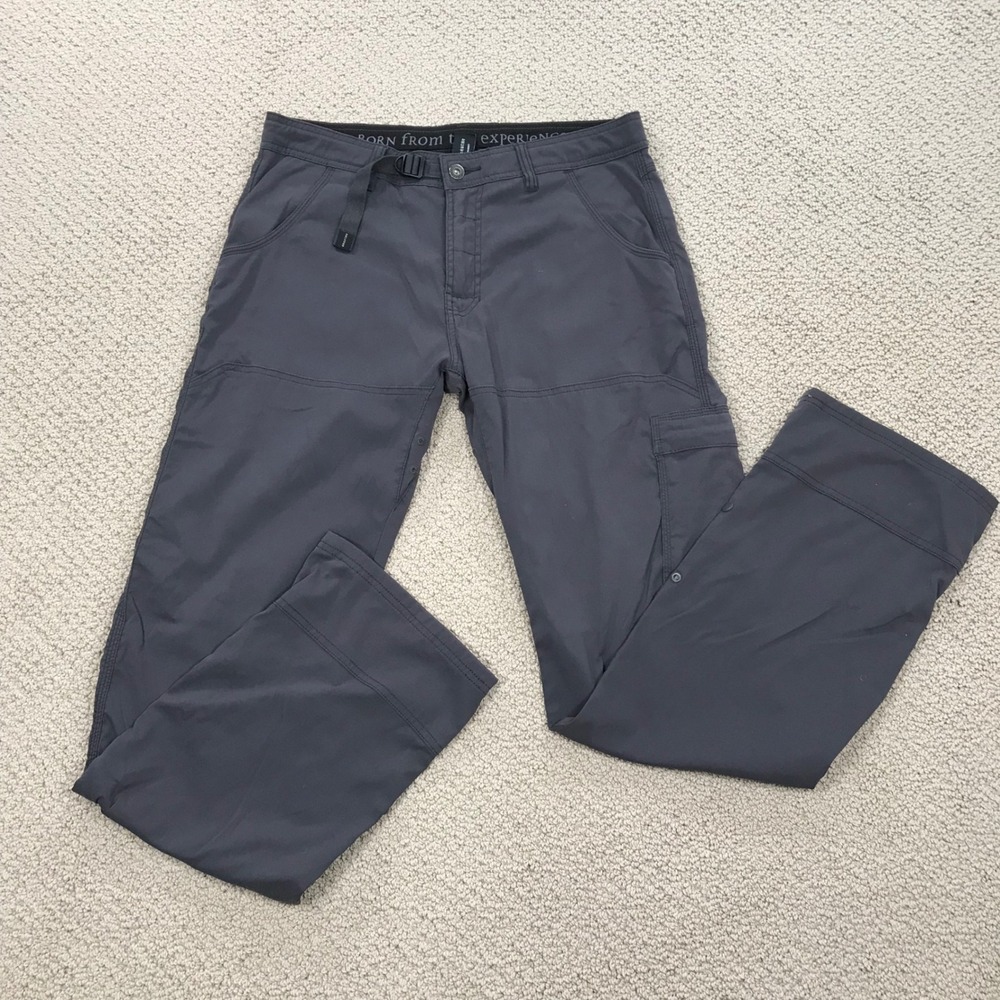 Prana Zion Hiking Cargo Pants Mens 34x34 Grey Stretch Nylon Climbing Outdoor